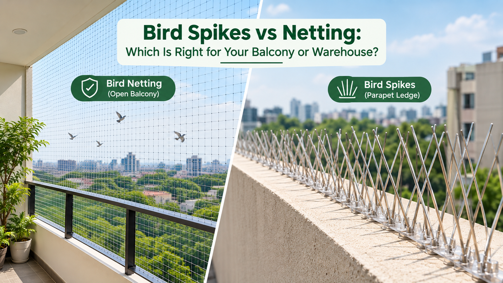 Bird Spikes vs Netting: Which Is Right for Your Balcony or Warehouse
